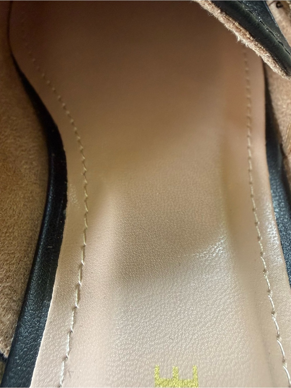 Black Leather Backless Loafers with Gold Horsebit Detail - Picture 10 of 15